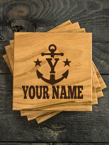 Nautical Monogram : Coasters - Engraved