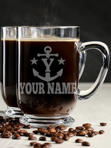 Nautical Monogram : Coffee Mugs - Engraved