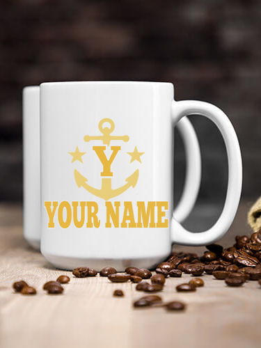 Nautical Monogram : Ceramic Coffee Mugs