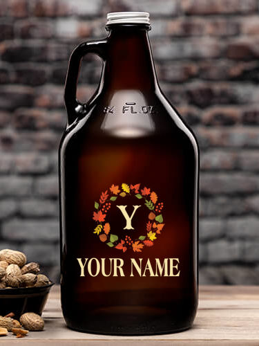 Fall Monogram : Beer Growlers - Color Printed