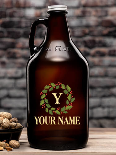 Christmas Monogram : Beer Growlers - Color Printed