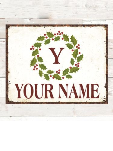 Christmas Monogram : Tin Signs