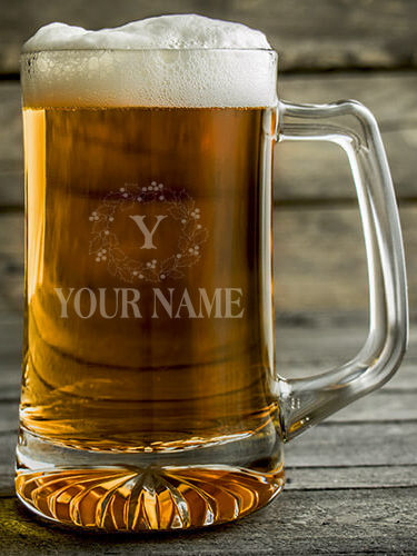 Christmas Monogram : Beer Mugs - Engraved