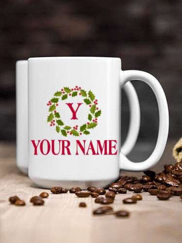 Christmas Monogram : Ceramic Coffee Mugs