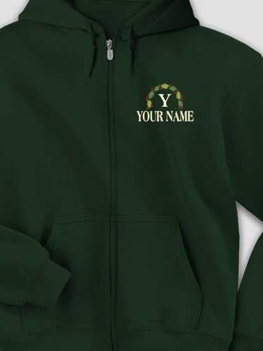 Christmas Monogram : Embroidered Zip Hoodies