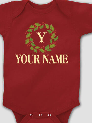 Christmas Monogram : Printed Baby Bodysuits