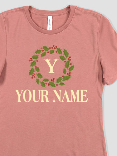 Christmas Monogram : Premium Ladies T-Shirts