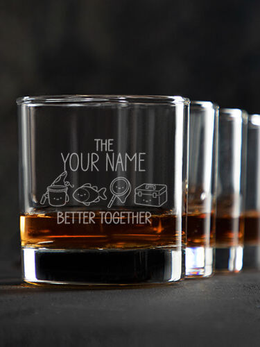 Better Together Fishing : Rocks Glasses - Engraved
