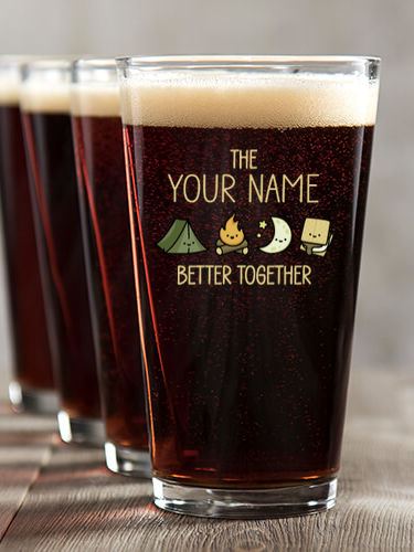 Better Together Camping : Pint Glasses - Color Printed