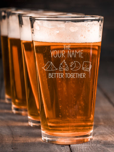 Better Together Camping : Pint Glasses - Engraved