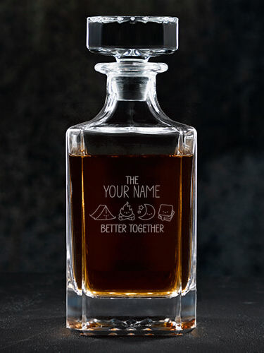 Better Together Camping : Whiskey Decanter - Engraved