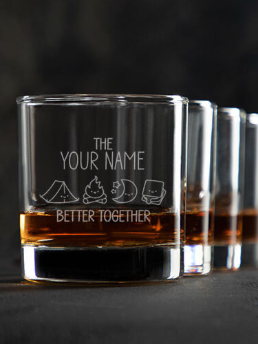 Better Together Camping : Rocks Glasses - Engraved