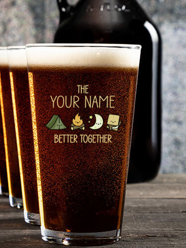 Better Together Camping : Growler Pint Glass Gift Sets - Color Printed