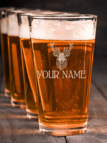Old Stag : Pint Glasses - Engraved