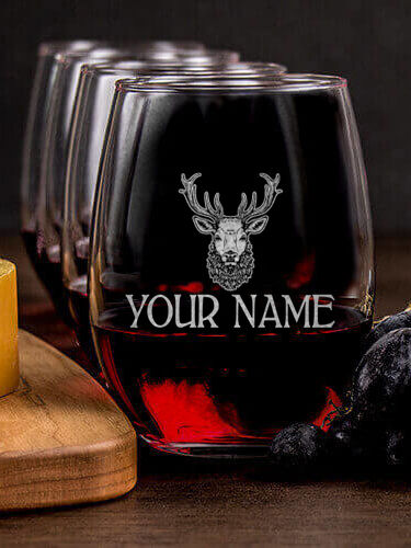 Old Stag : Cheese Board Wine Glass Gift Sets - Engraved