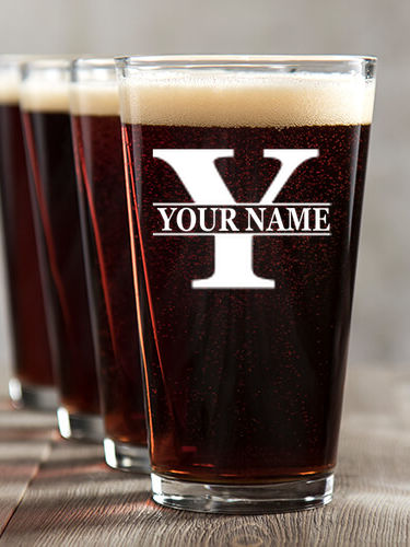 Family Monogram : Pint Glasses - Color Printed