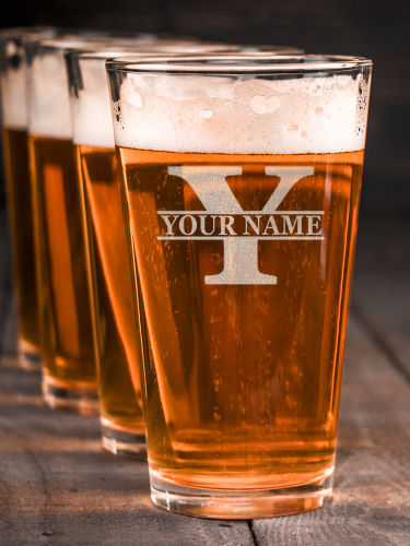 Family Monogram : Pint Glasses - Engraved
