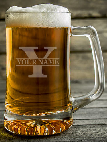 Family Monogram : Beer Mugs - Engraved