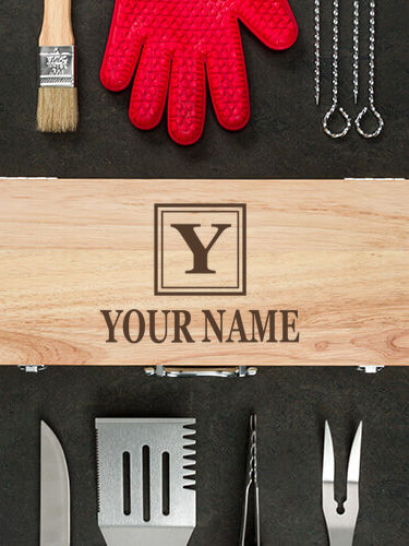 Square Monogram : 10 Piece BBQ Set