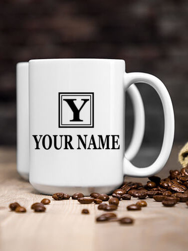 Square Monogram : Ceramic Coffee Mugs