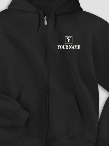 Square Monogram : Embroidered Zip Hoodies