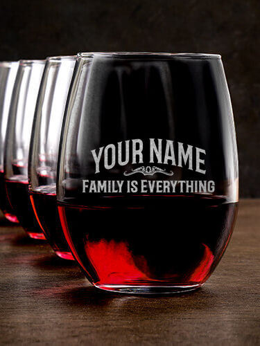 Family : Stemless Wine Glasses - Engraved