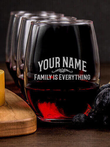 Family : Cheese Board Wine Glass Gift Sets - Engraved