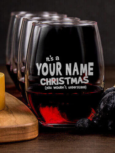 Family Christmas Thing : Cheese Board Wine Glass Gift Sets - Engraved