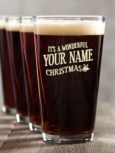 It's A Wonderful Christmas : Pint Glasses - Color Printed