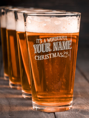 It's A Wonderful Christmas : Pint Glasses - Engraved