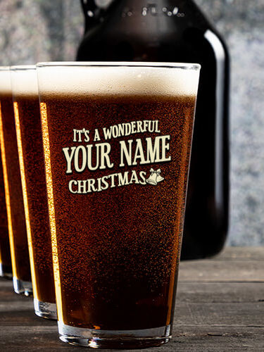 It's A Wonderful Christmas : Growler Pint Glass Gift Sets - Color Printed
