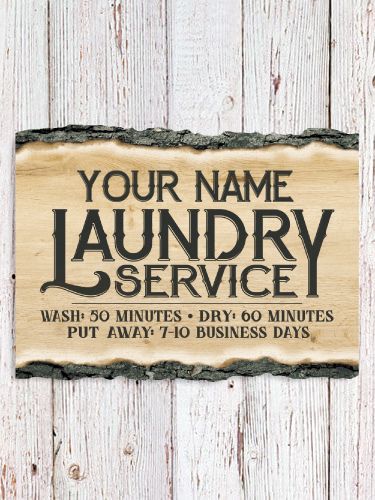 Laundry Service : Faux Sliced Log Plaque