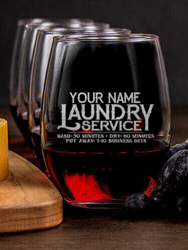 Laundry Service : Cheese Board Wine Glass Gift Sets - Engraved