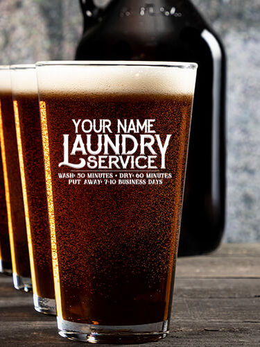 Laundry Service : Growler Pint Glass Gift Sets - Color Printed