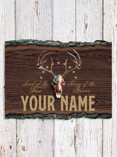 American Hunter : Faux Sliced Log Plaque