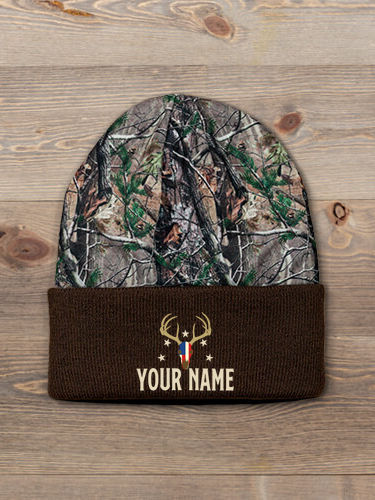 American Hunter : Embroidered 2-Tone Camo Cuffed Beanie