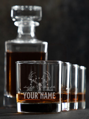 American Hunter : Decanter Rocks Glass Gift Sets - Engraved