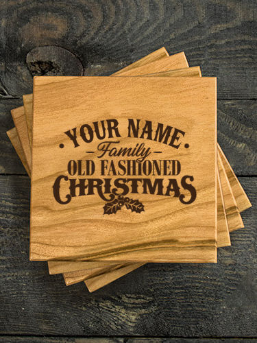 Old Fashioned Christmas : Coasters - Engraved