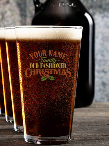 Old Fashioned Christmas : Growler Pint Glass Gift Sets - Color Printed