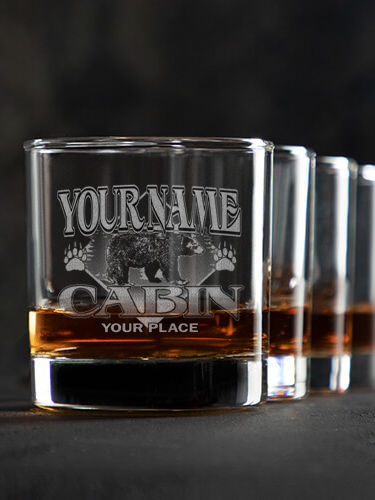 Bear Cabin : Rocks Glasses - Engraved
