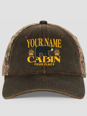 Bear Cabin : Embroidered 2-Tone Camo Hats