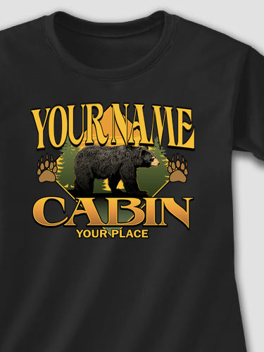 Bear Cabin : Adult Ladies Fitted T-Shirt