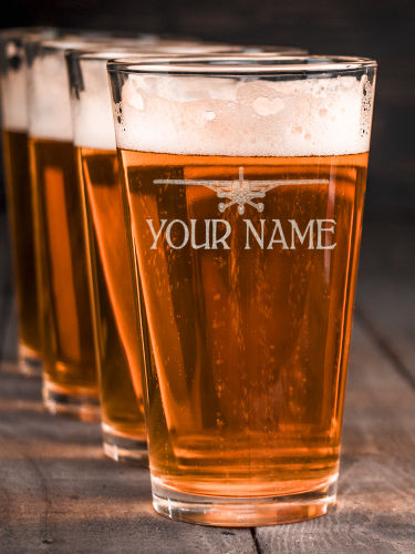 Airplane : Pint Glasses - Engraved