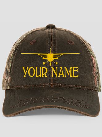 Airplane : Embroidered 2-Tone Camo Hats