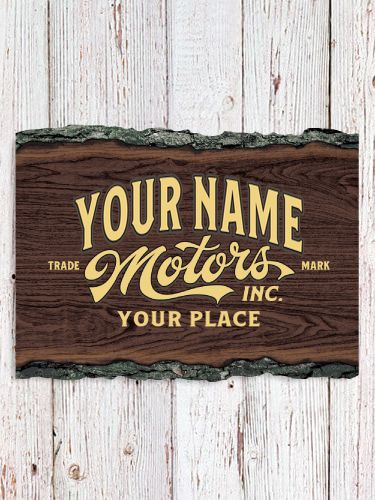 Motors : Faux Sliced Log Plaque