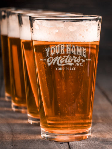 Motors : Pint Glasses - Engraved