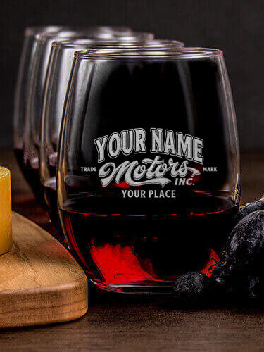Motors : Cheese Board Wine Glass Gift Sets - Engraved