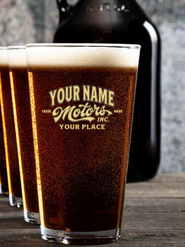 Motors : Growler Pint Glass Gift Sets - Color Printed