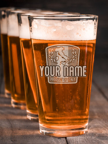 Product Of Italy : Pint Glasses - Engraved