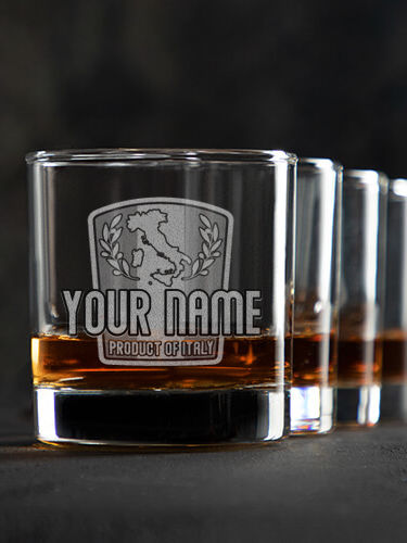 Product Of Italy : Rocks Glasses - Engraved